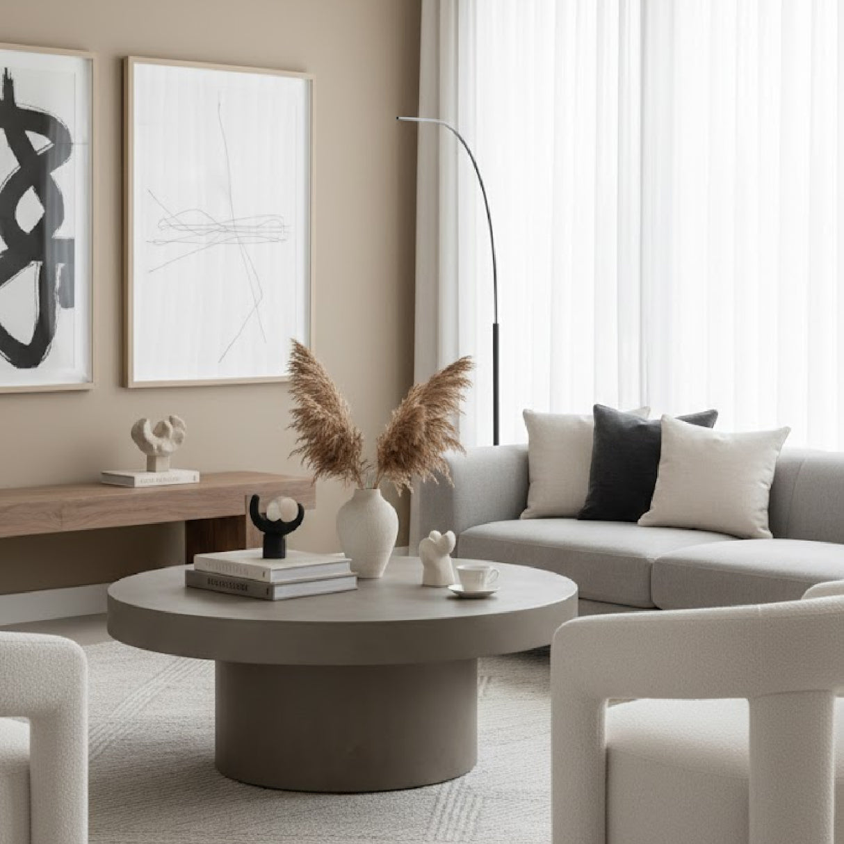 Round Concrete Coffee Table | OROA Modern Morley | Oroa.com