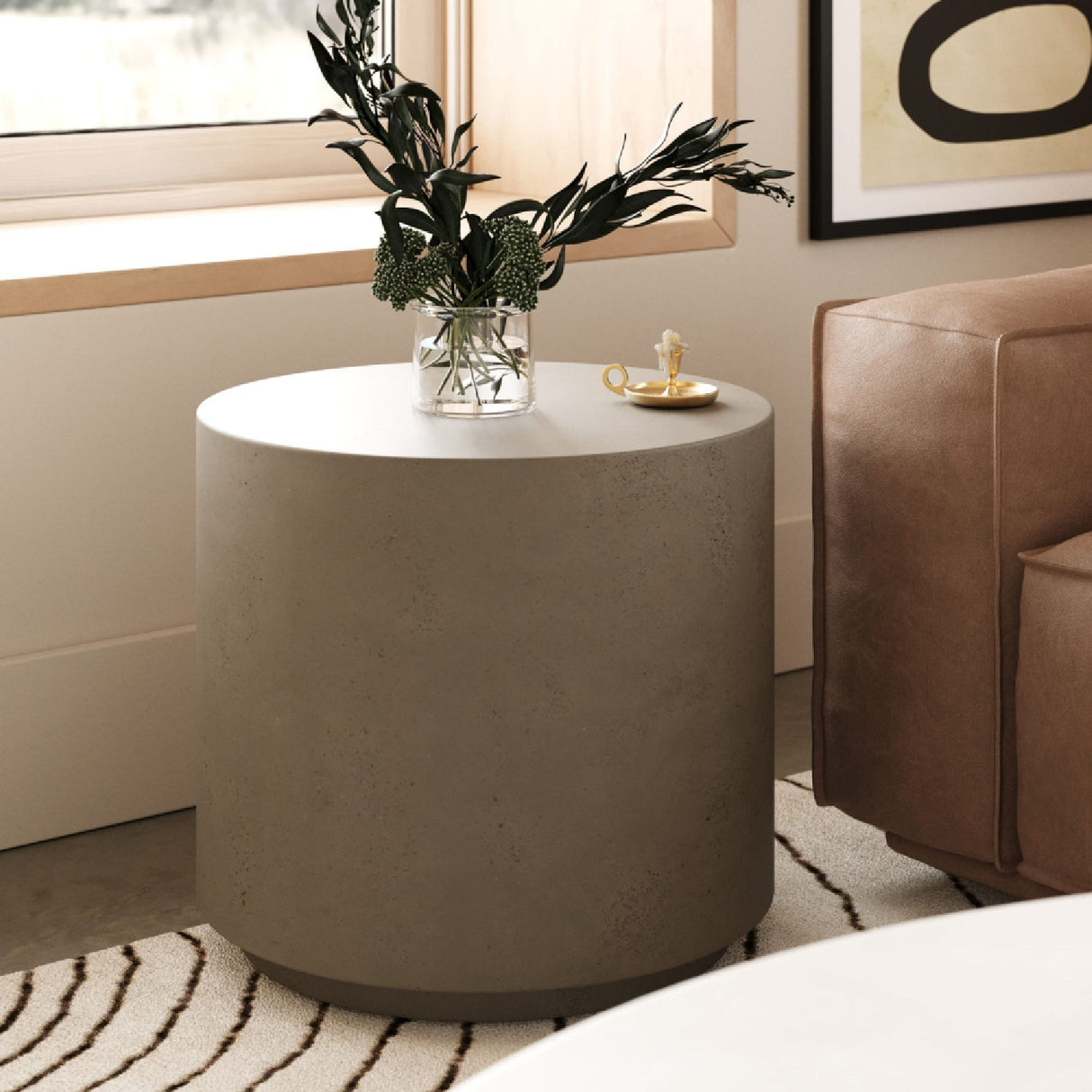 Gray Concrete Cylindrical End Table – Morley – alternate view 5