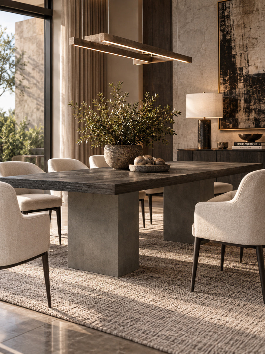 Oak & Concrete Dining Table | OROA Modern Renzo
