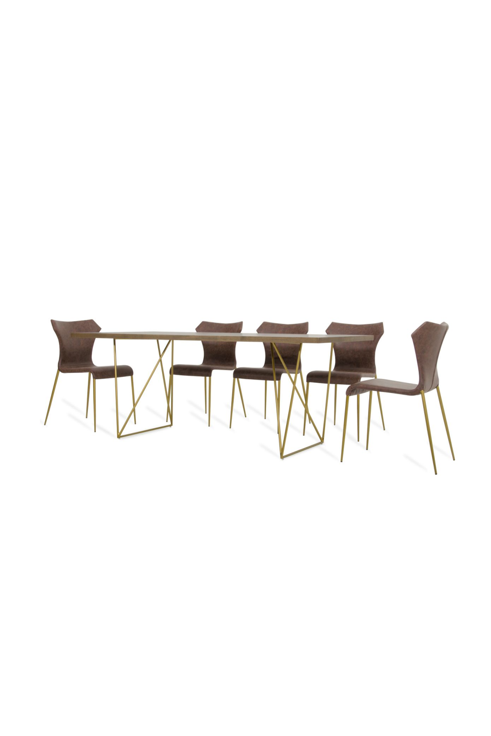 Antique Brass Legged Dining Table | OROA Modern Marcia | Oroa.com