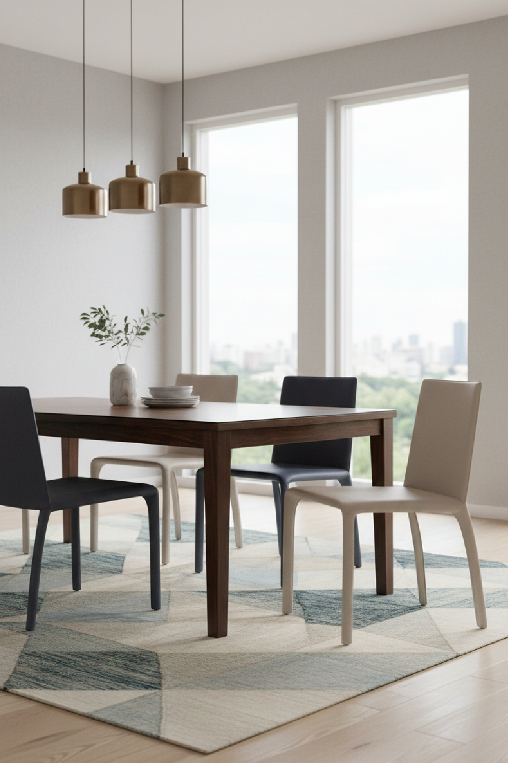 Gray Vegan Leather Dining Chairs (2) | OROA Modern Hyla | Oroa.com