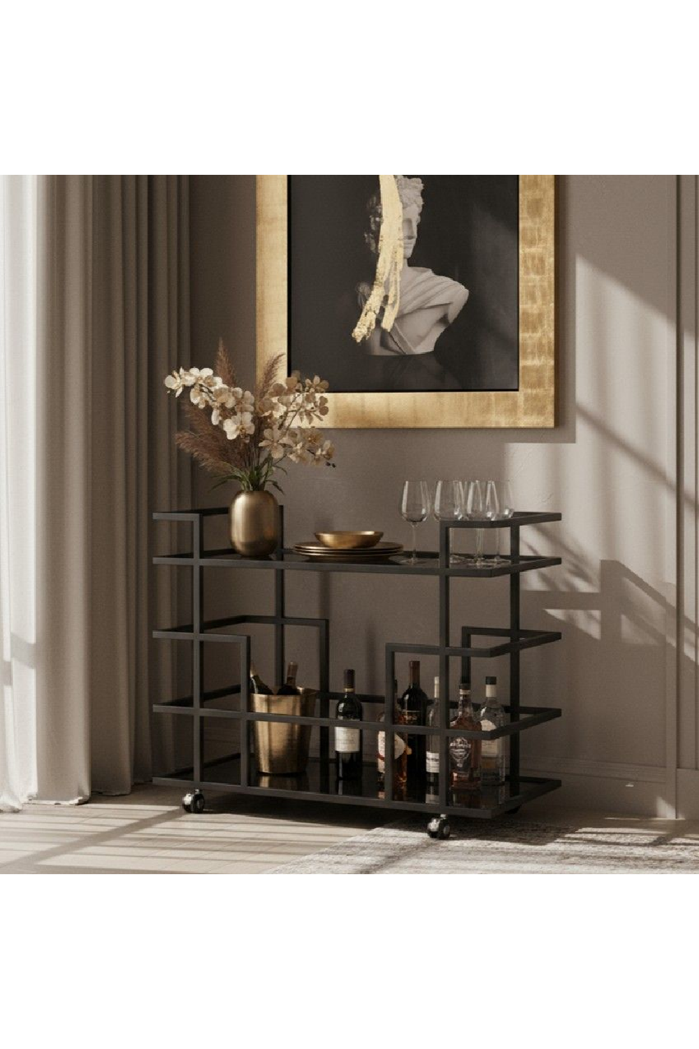 Black Stainless Steel Wine Rack | Oroa.com