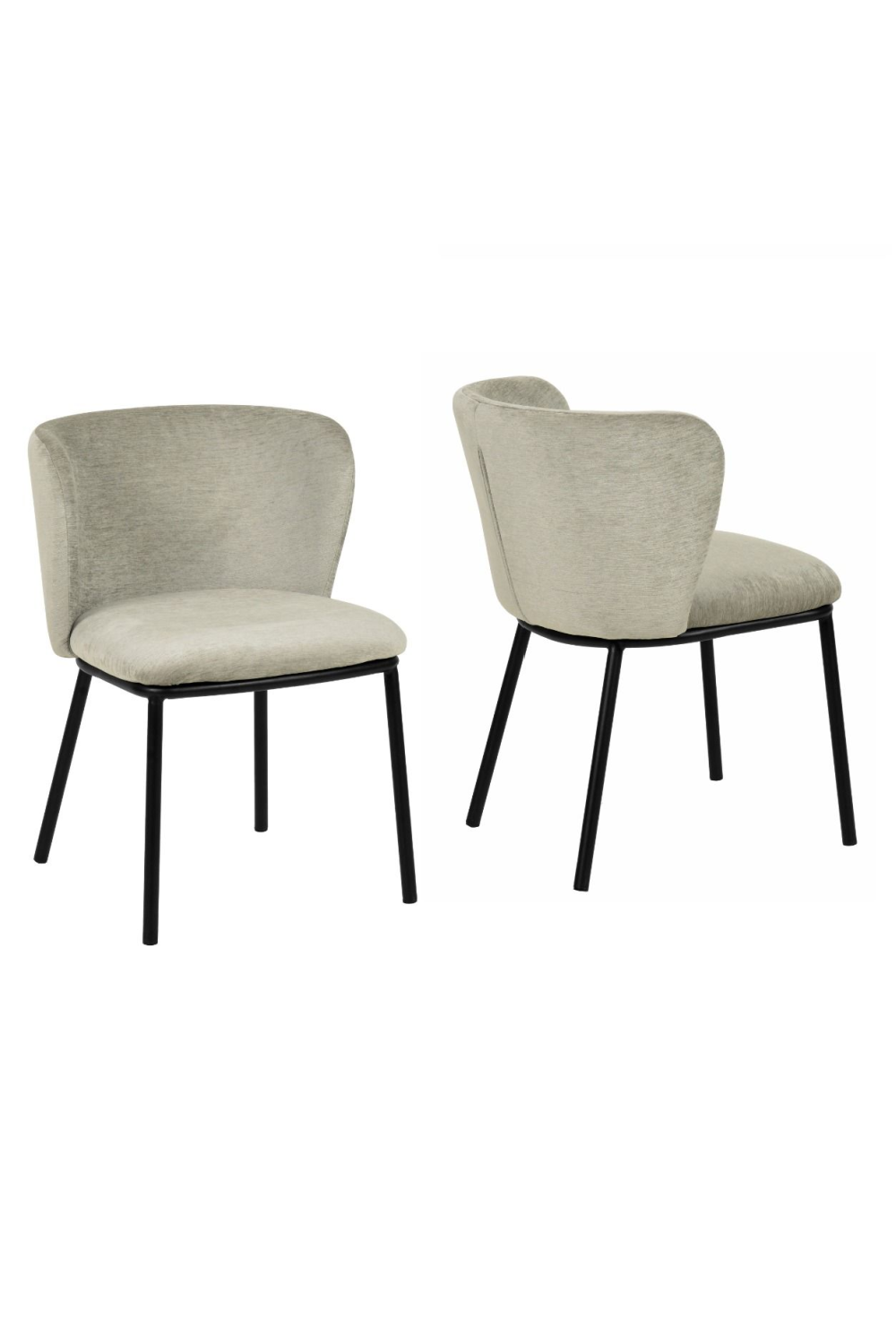 Gray Curved Dining Chair Set (2) | OROA Modern Bessie | Oroa.com
