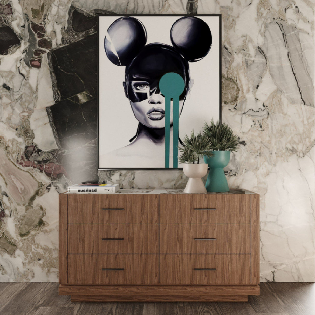 6-Drawer Walnut Dresser | Oroa.com