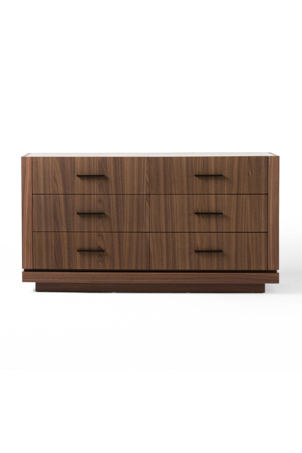 6-Drawer Walnut Dresser – Bailey – front view