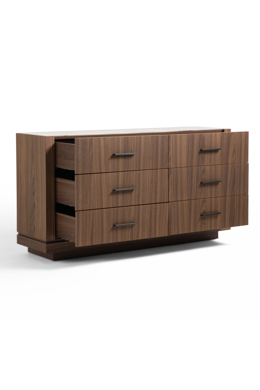 6-Drawer Walnut Dresser – Bailey – side view