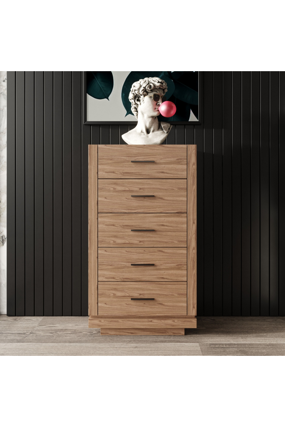 5-Drawer Walnut Chest | Oroa.com
