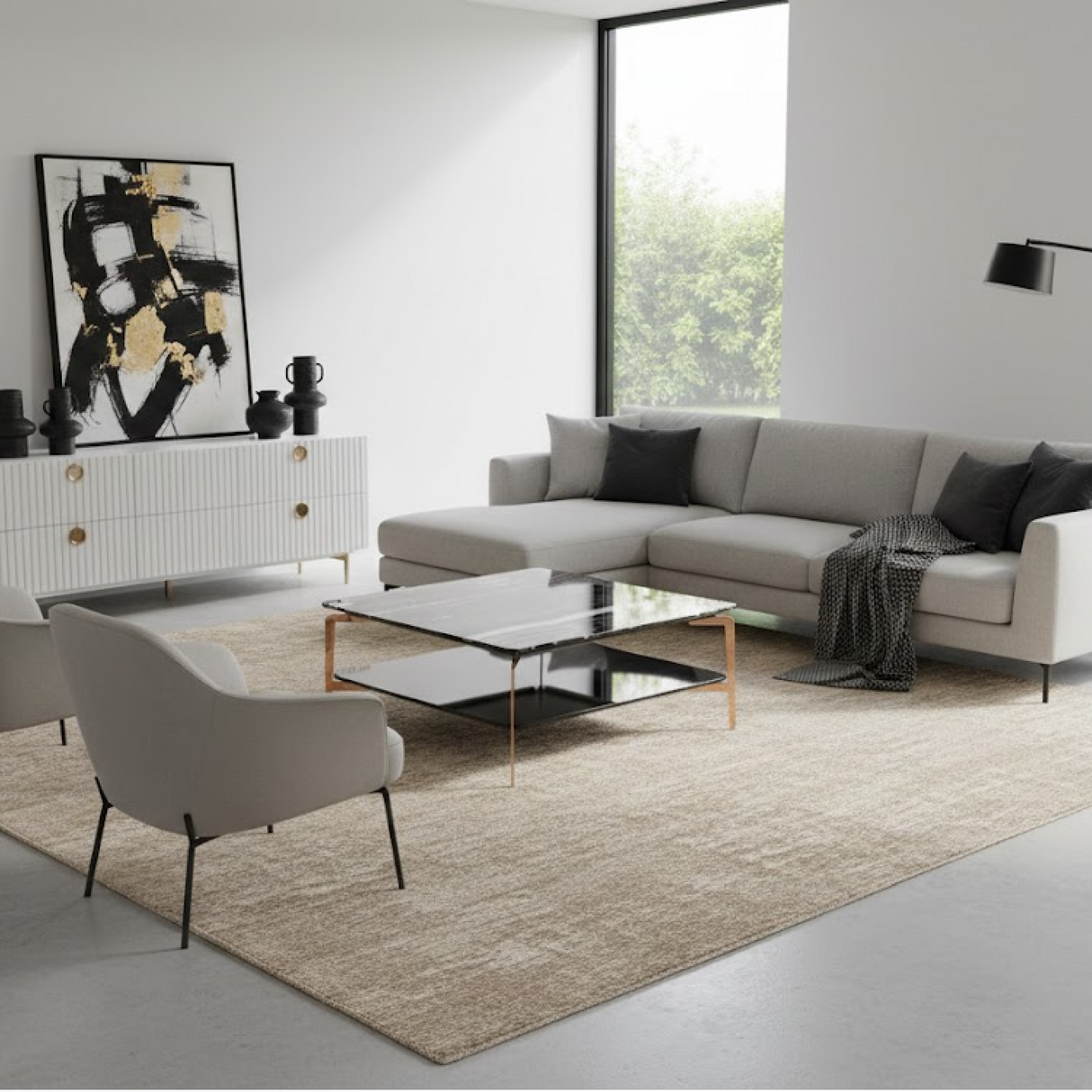 Black Marble Square Coffee Table | OROA Modern Dorian | Oroa.com