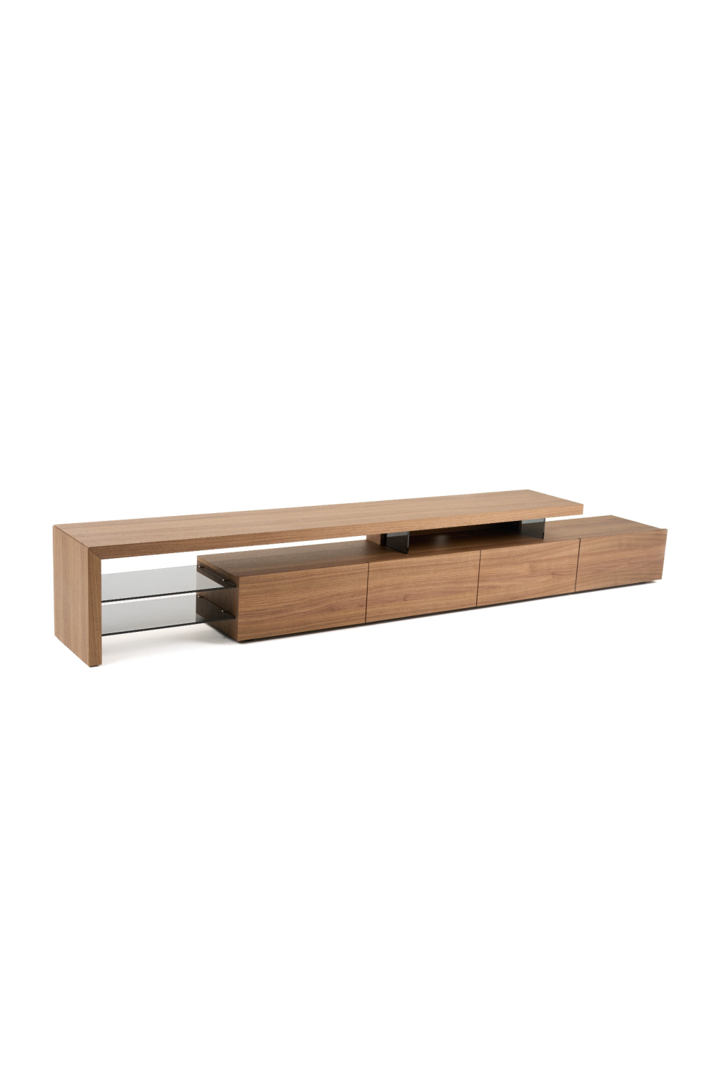 Walnut Veneer 4-Drawer TV Stand | Oroa.com