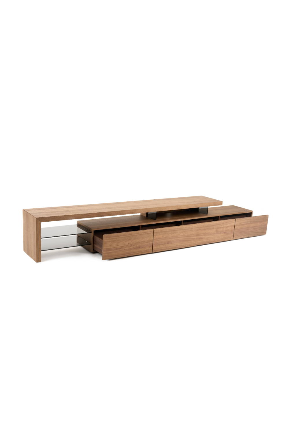 Walnut Veneer 4-Drawer TV Stand | Oroa.com