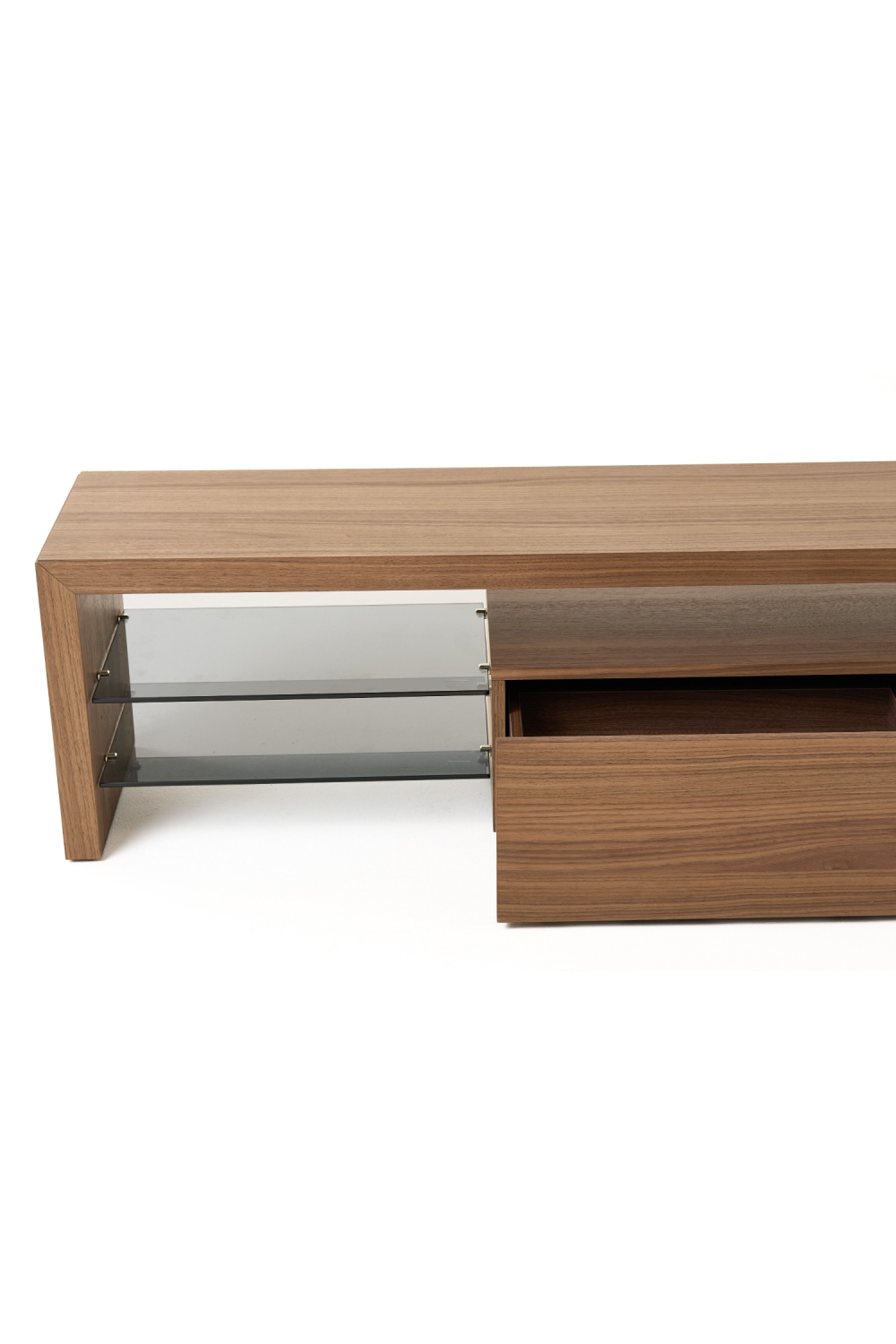 Walnut Veneer 4-Drawer TV Stand | Oroa.com