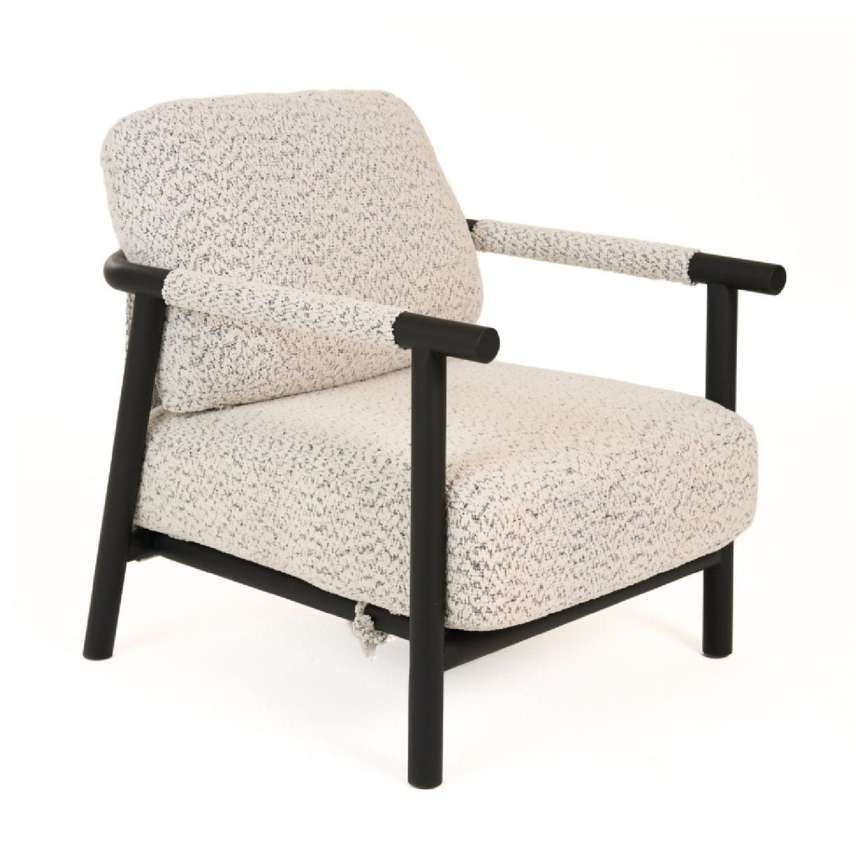 Black Framed Gray Accent Chair – Balko – front view