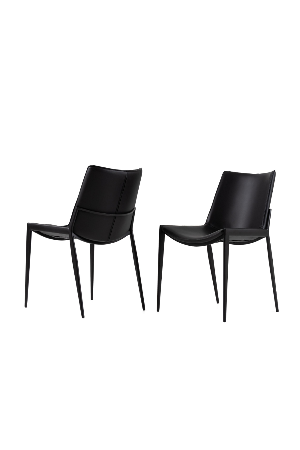 Black Vegan Leather Dining Chairs (2) | OROA Modern Murray | Oroa.com