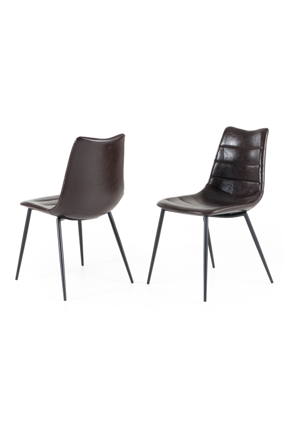 Brown Vegan Leather Dining Chairs (2) | OROA Modern Gilliam | Oroa.com
