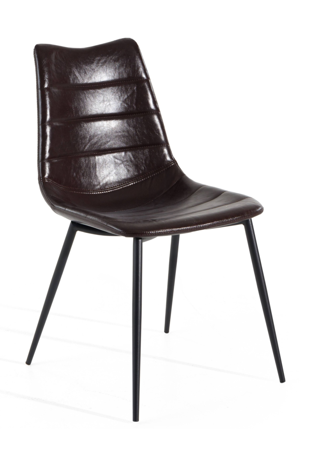 Brown Vegan Leather Dining Chairs (2) | OROA Modern Gilliam | Oroa.com