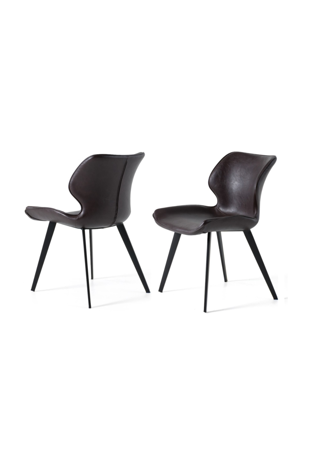 Dark Brown Eco-Leather Dining Chairs (2) | OROA Modern Moira | Oroa.com