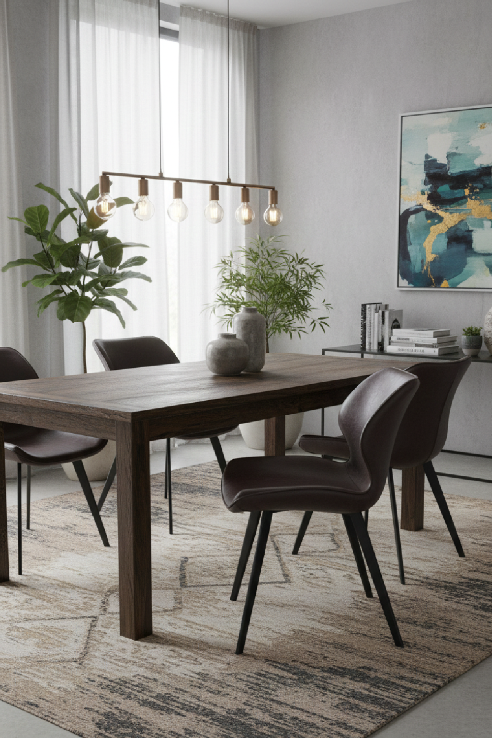 Dark Brown Eco-Leather Dining Chairs (2) | OROA Modern Moira | Oroa.com