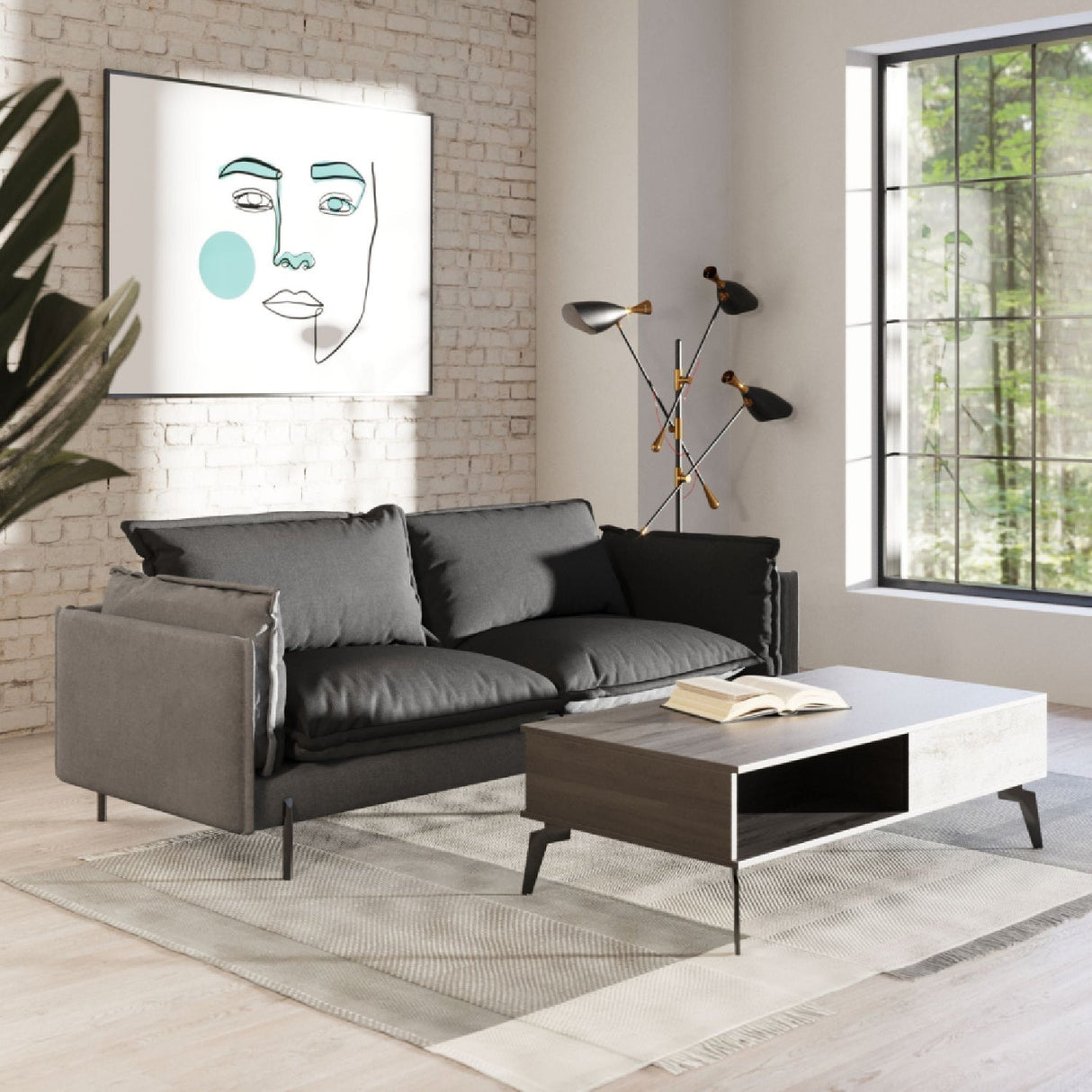 Gray Vegan Swivel Bar Stool | OROA Modern Manning | Oroa.com