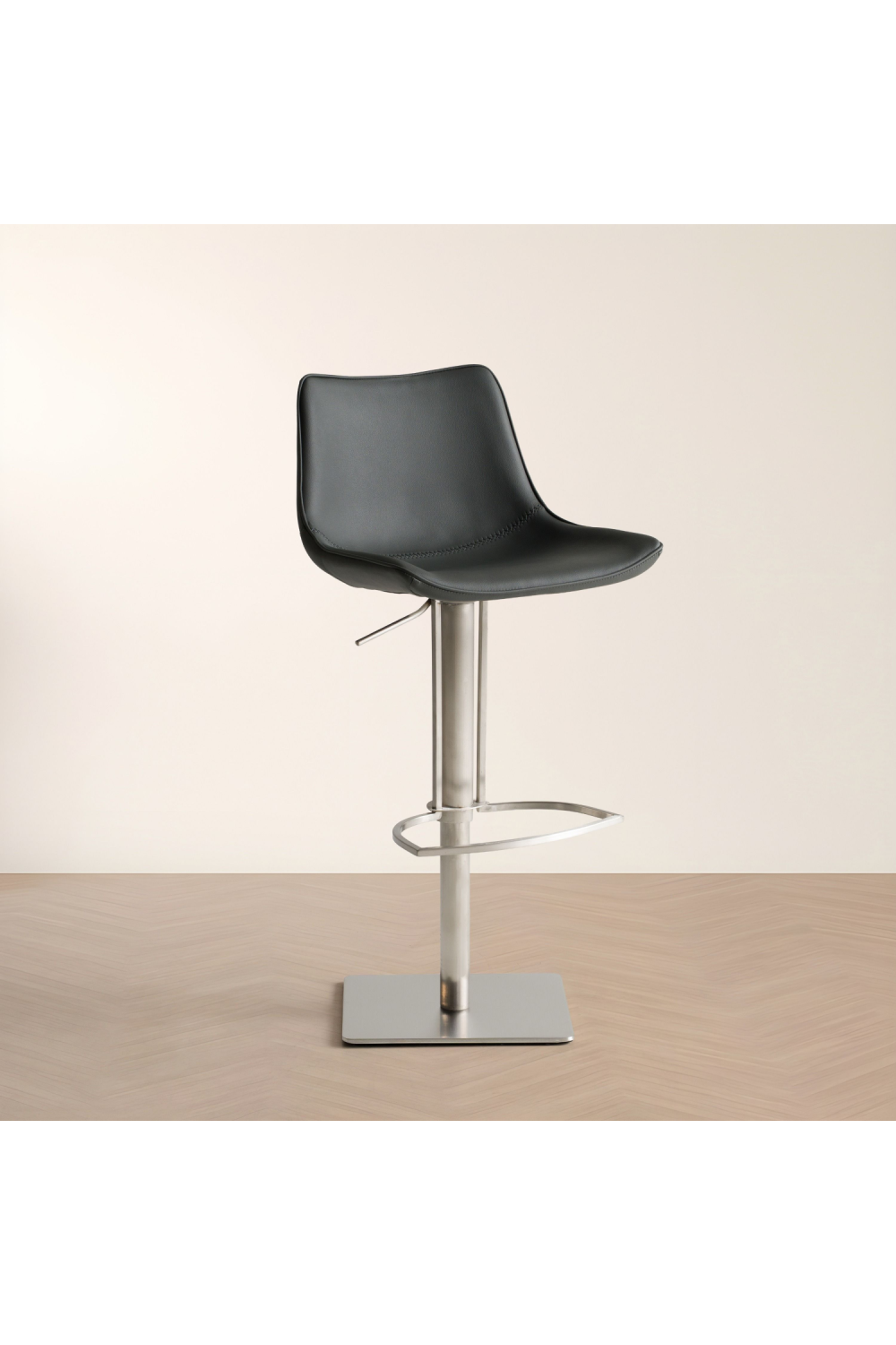 Gray Vegan Swivel Bar Stool | Oroa.com