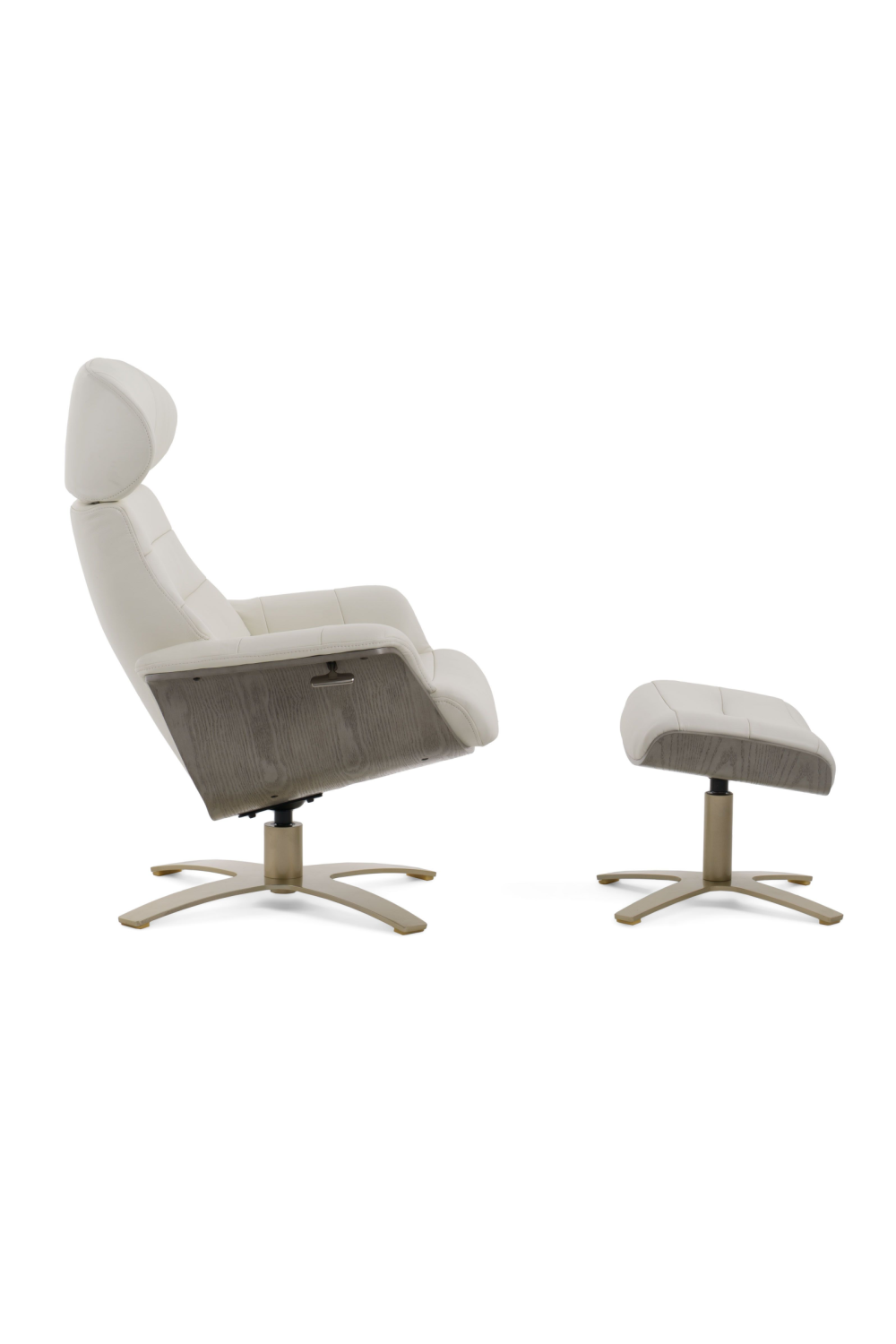 Gray Leather Swivel Chair and Ottoman | OROA Modern | Oroa.com