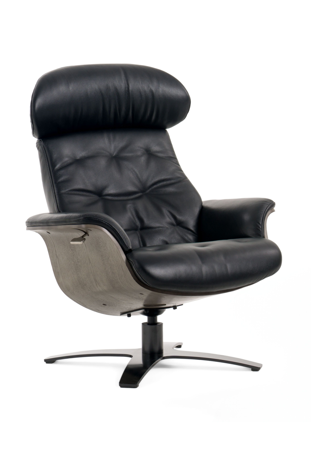 Black Leather Lounge Chair & Ottoman | OROA Modern Nowak | Oroa.com