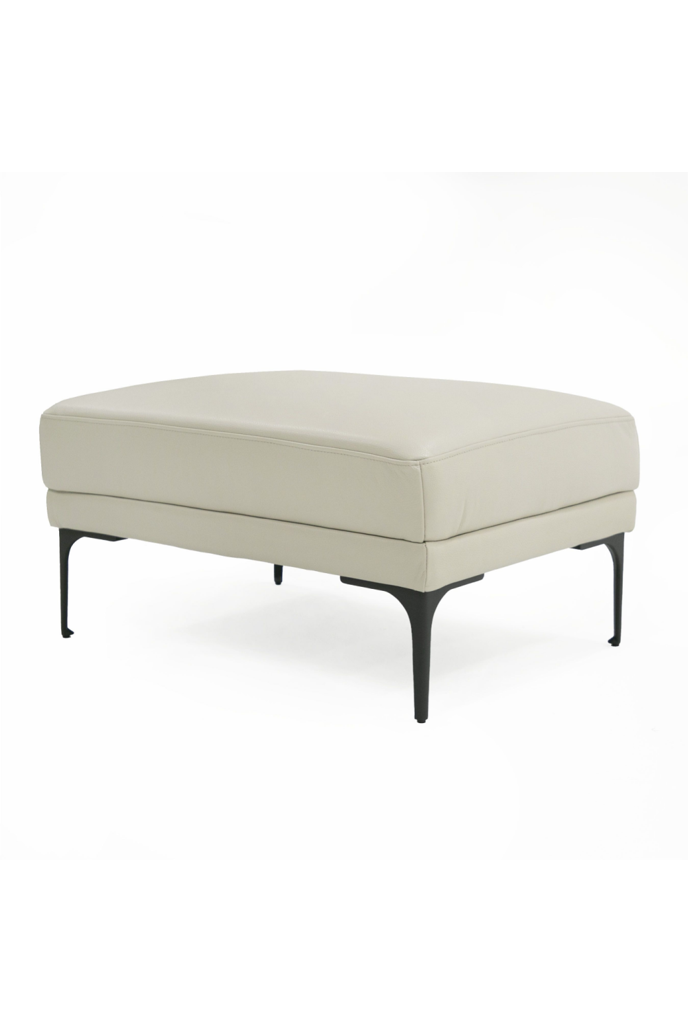 Gray Leather Rectangular Ottoman | OROA Modern Jacoba | Oroa.com