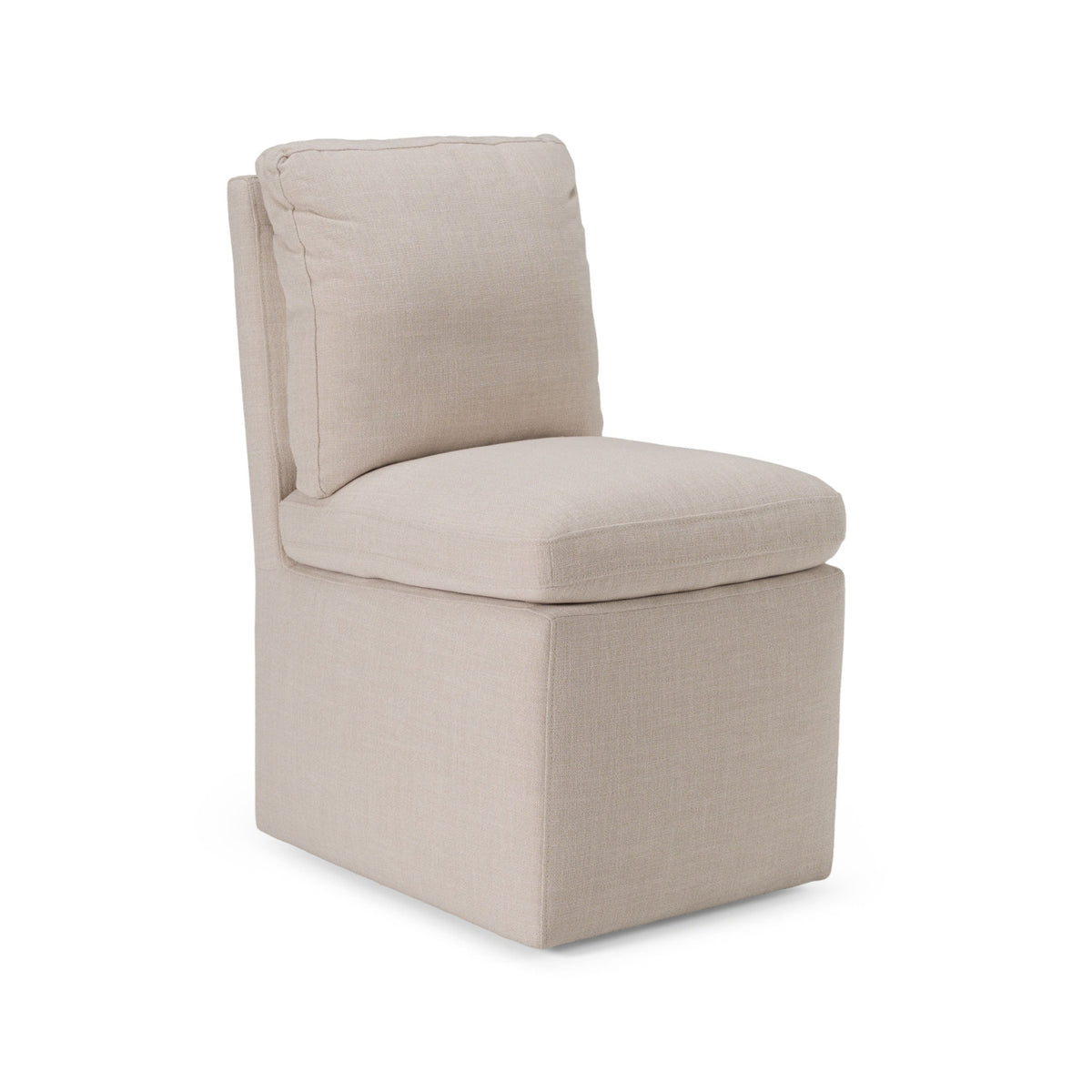 Beige Wheeled Dining Chair | OROA Modern Adrian