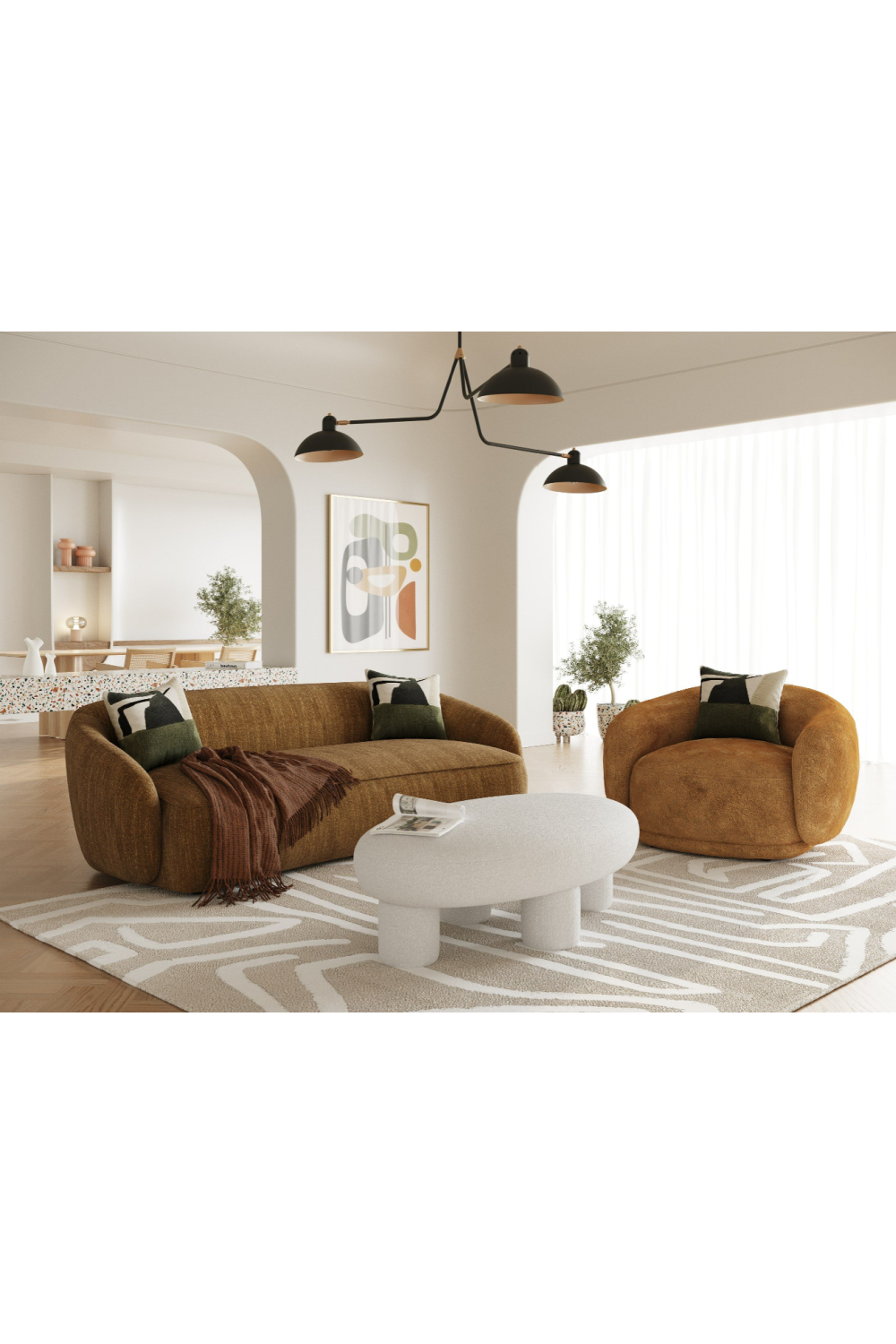 Yellow Curved Sofa | OROA Modern Norris | Oroa.com