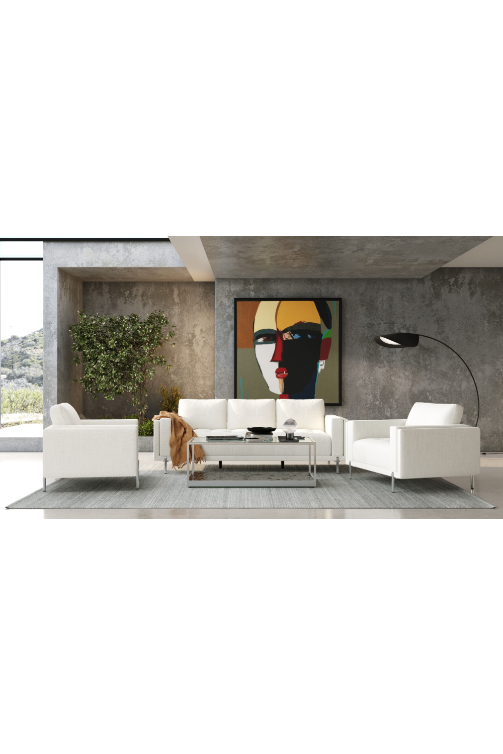 White Square-Armed Lounge Chair | OROA Modern Schmidt | Oroa.com