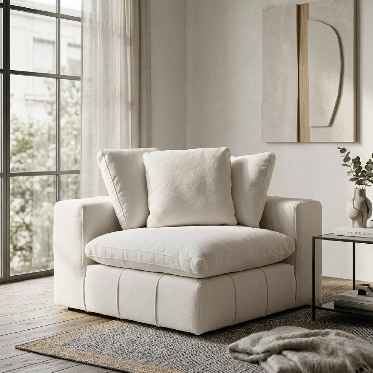 White Modular Corner Sofa – Vicki – angled view