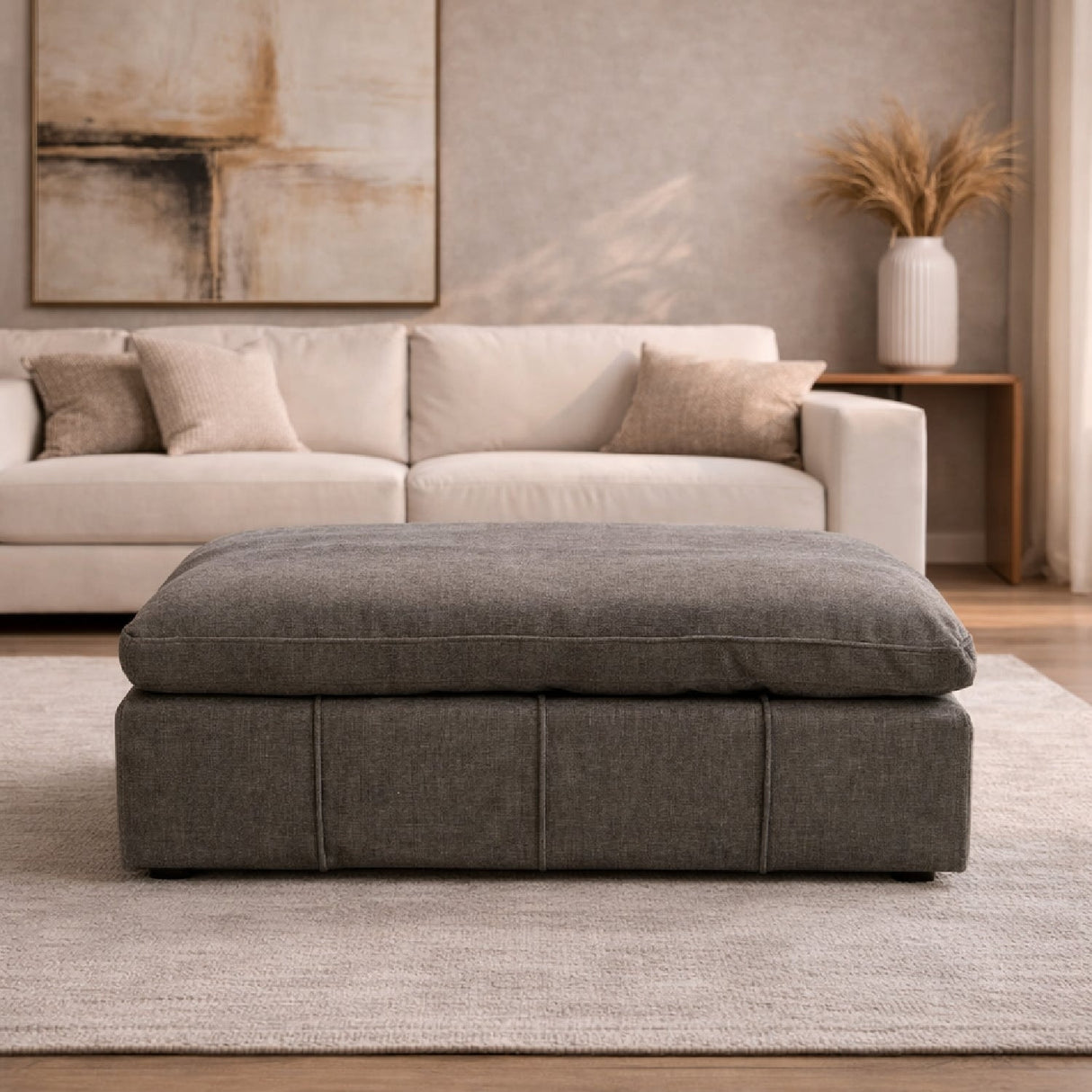 Fabric Square Ottoman – Vicki – alternate view 5