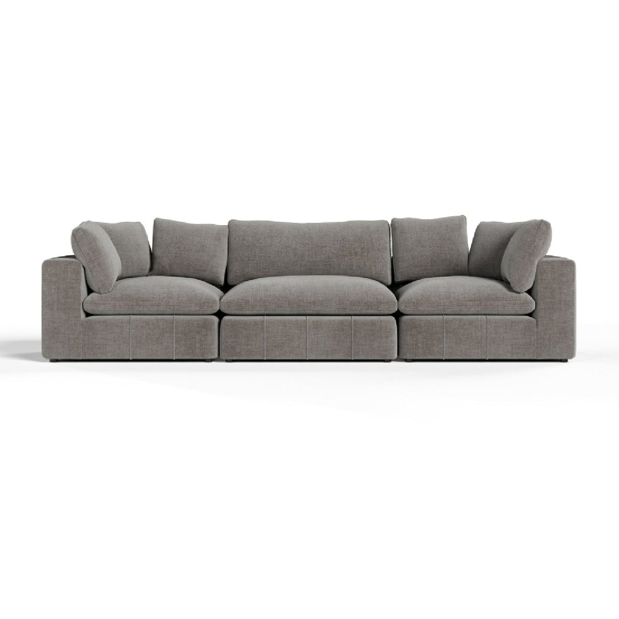 Gray Square-Armed Sectional Sofa – Vicki – front view