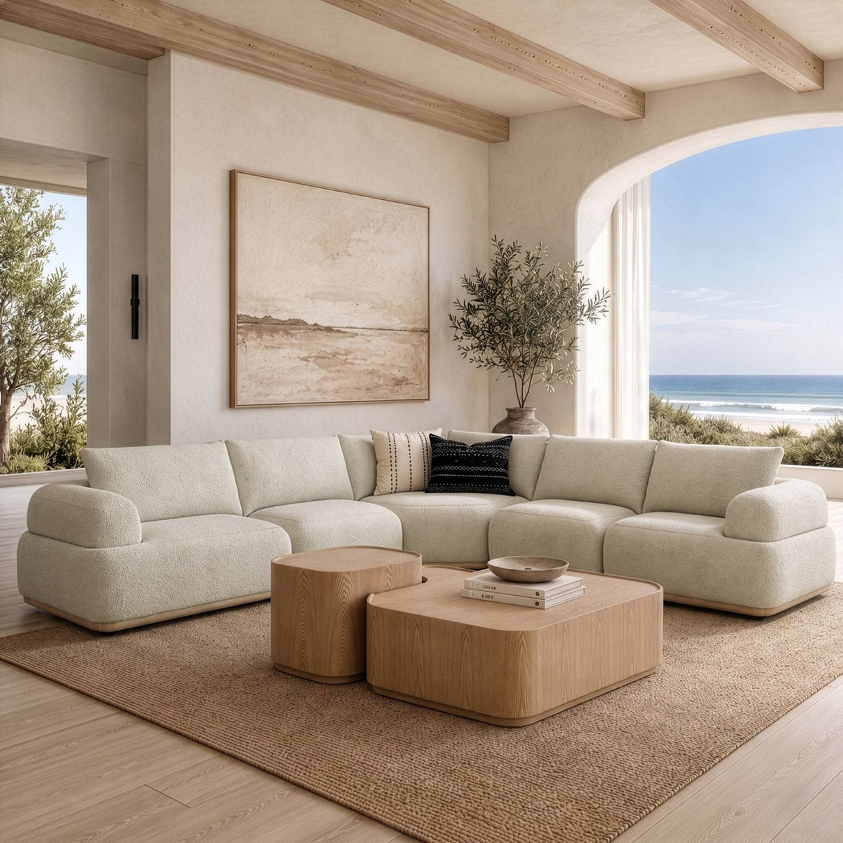 Modern European furniture - Off-White Contemporary Sectional Sofa - www.oroa.com