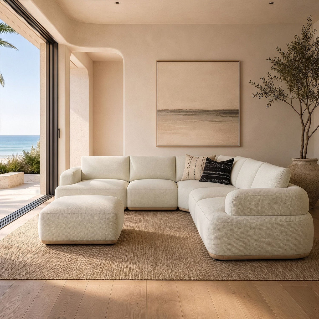 Modern European furniture - Off-White Contemporary Sectional Sofa - www.oroa.com