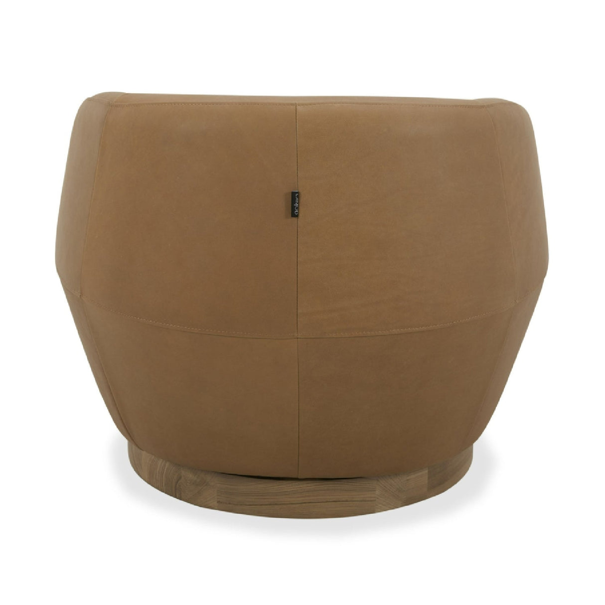 Tan Leather Swivel Accent Chair – Agatha – alternate view 5
