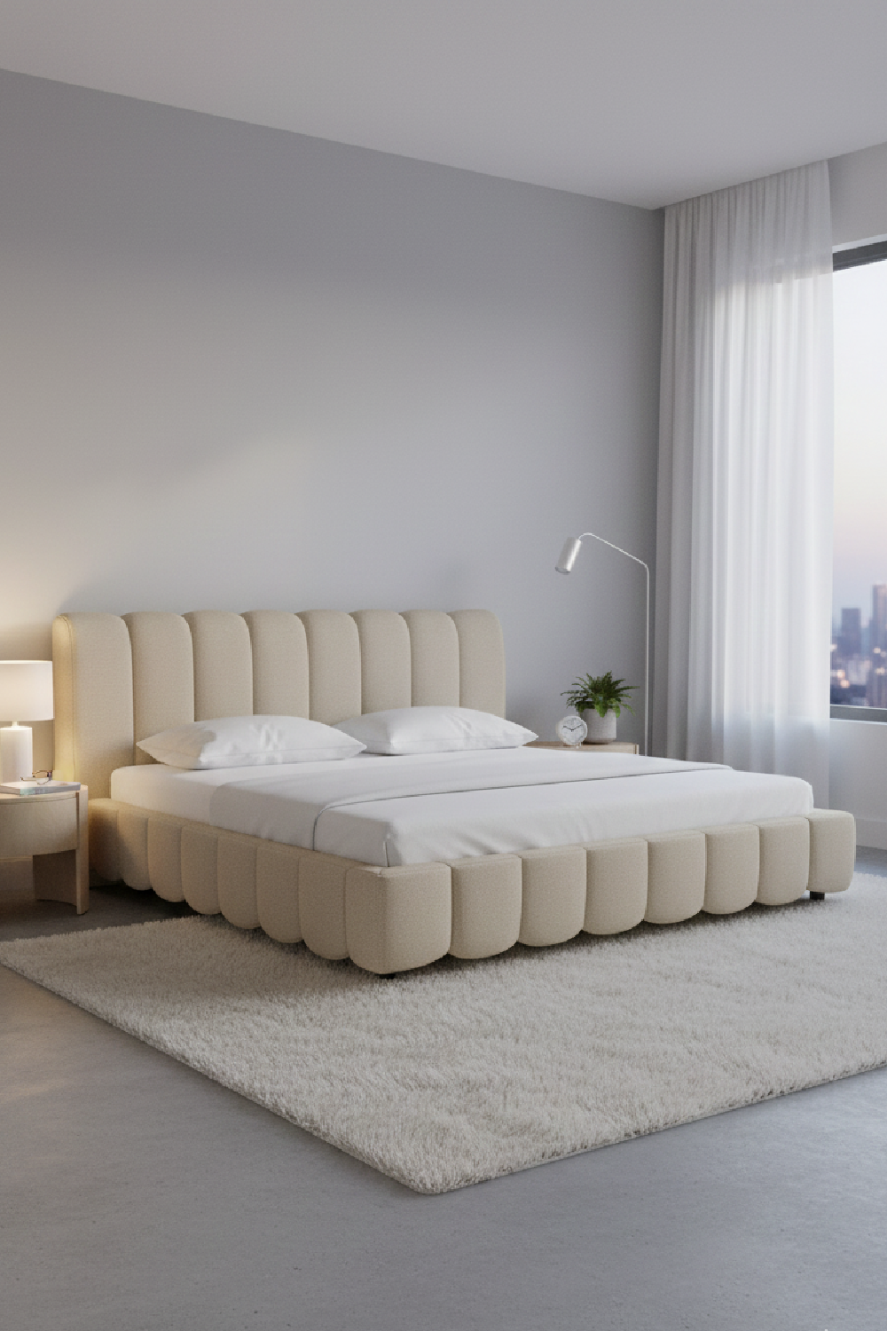 White Linen Bed | OROA Modern Harris | Oroa.com