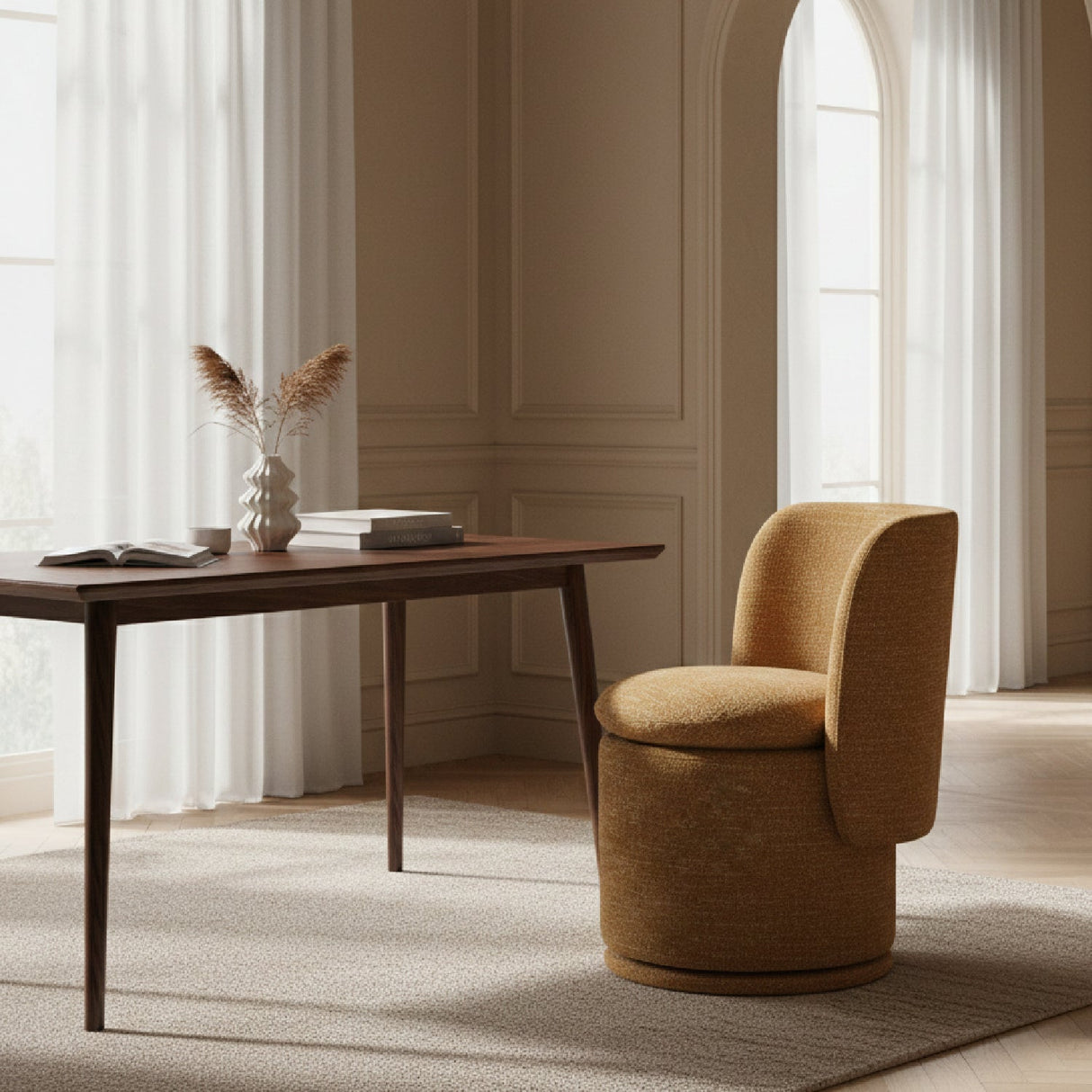 Rounded Swivel Dining Chair – Norris – alternate view 11