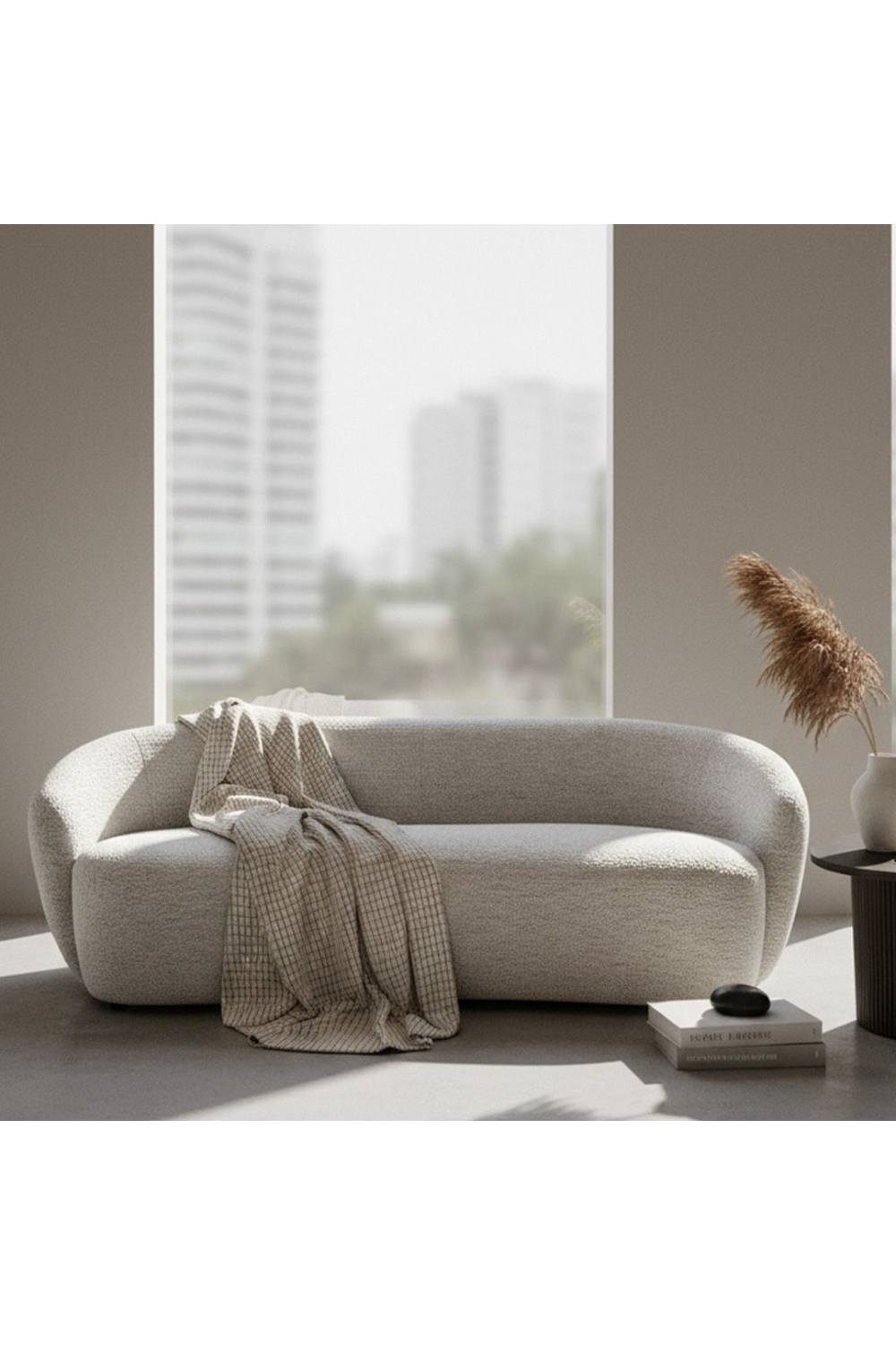 White Round-Back Sofa | Oroa.com