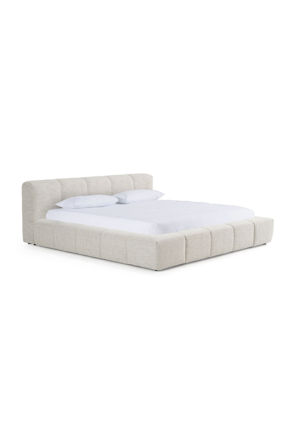 Channel-Tufted Cream Bed | Oroa.com