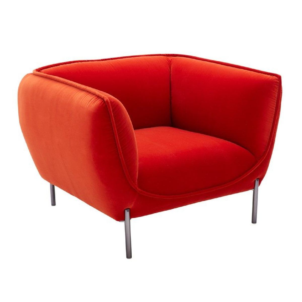 Red Velvet Accent Chair | OROA Modern Loma