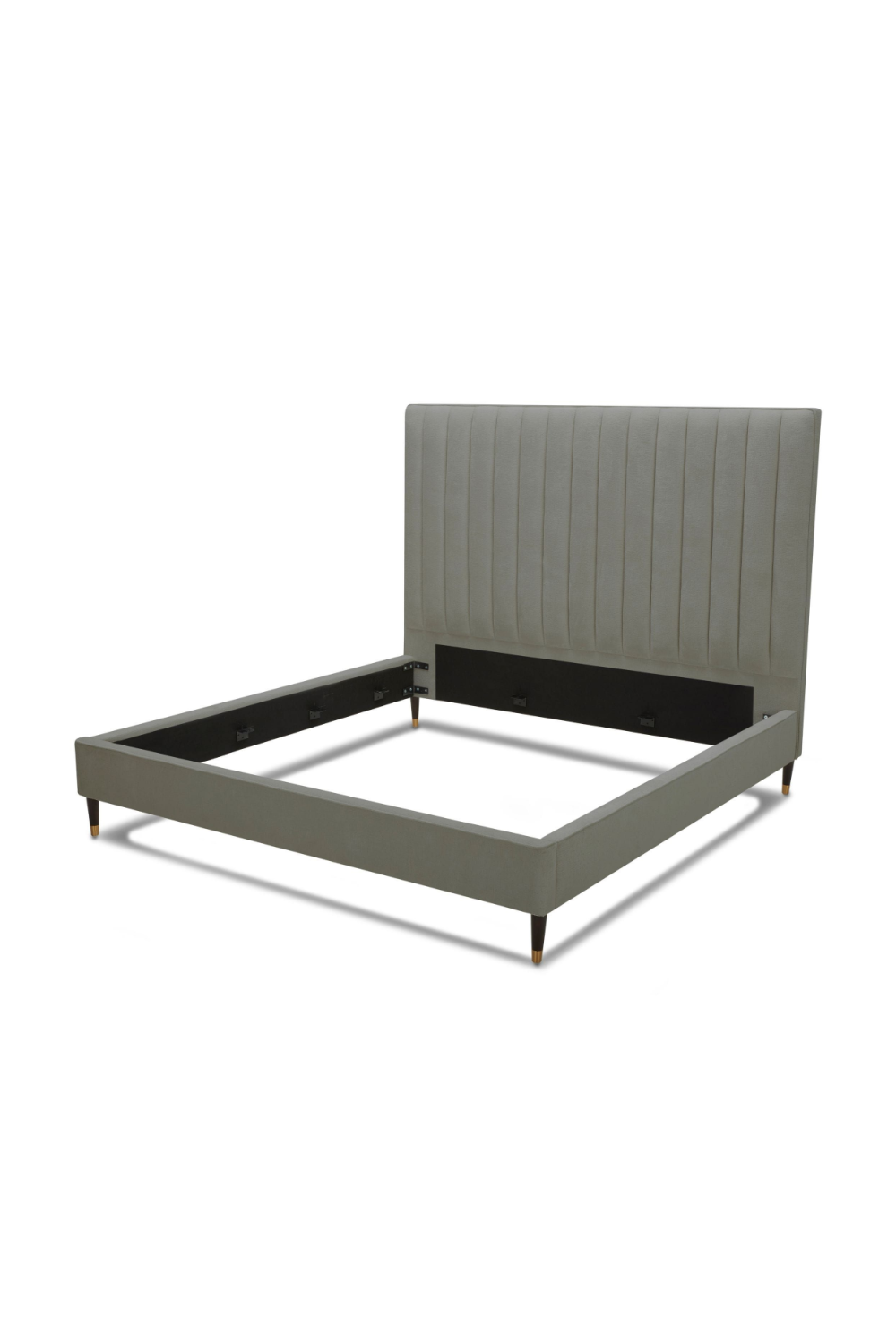 Gray Velvet Channel-Tufted Bed | Oroa.com
