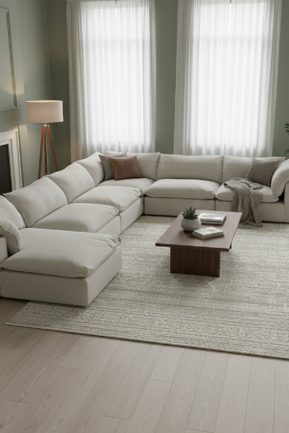 Gray Modular Sectional Sofa – Garman – angled view