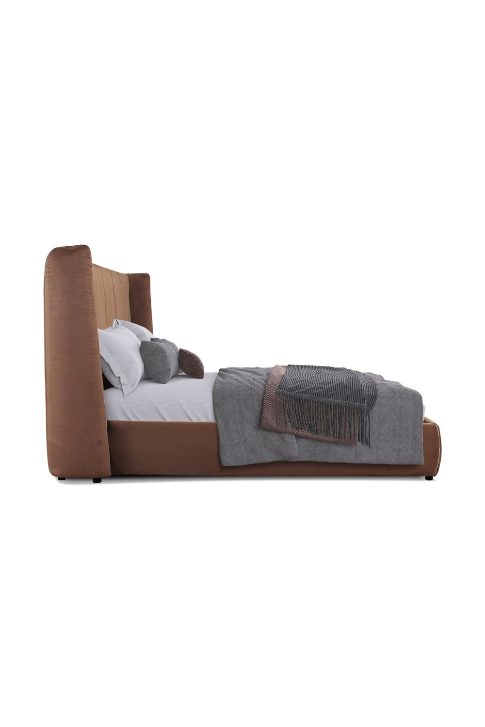 Orange Velvet Bed | OROA Modern Emilia | Oroa.com