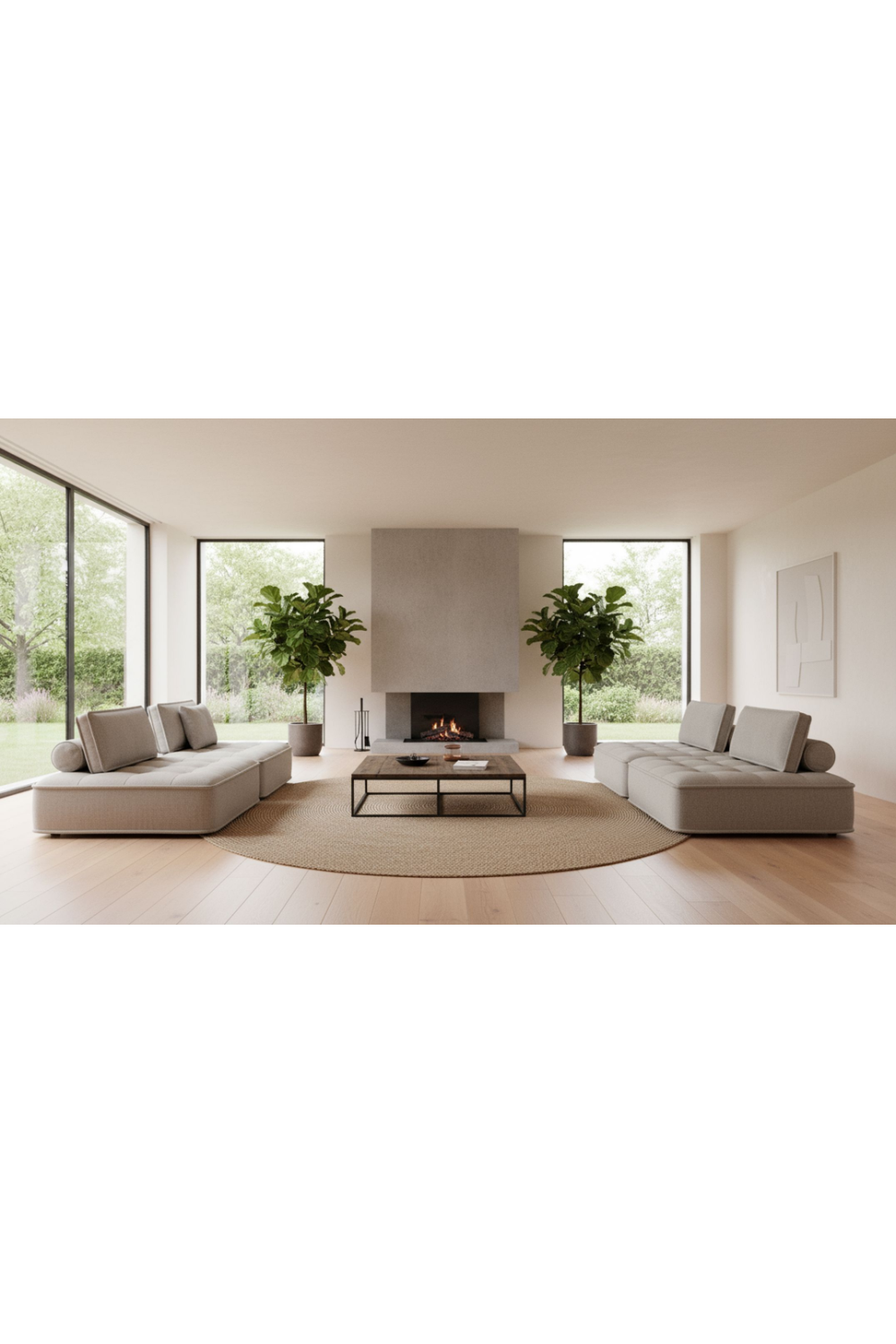 Gray Fabric 4-Piece Sectional Sofa | OROA Modern Nolden | Oroa.com