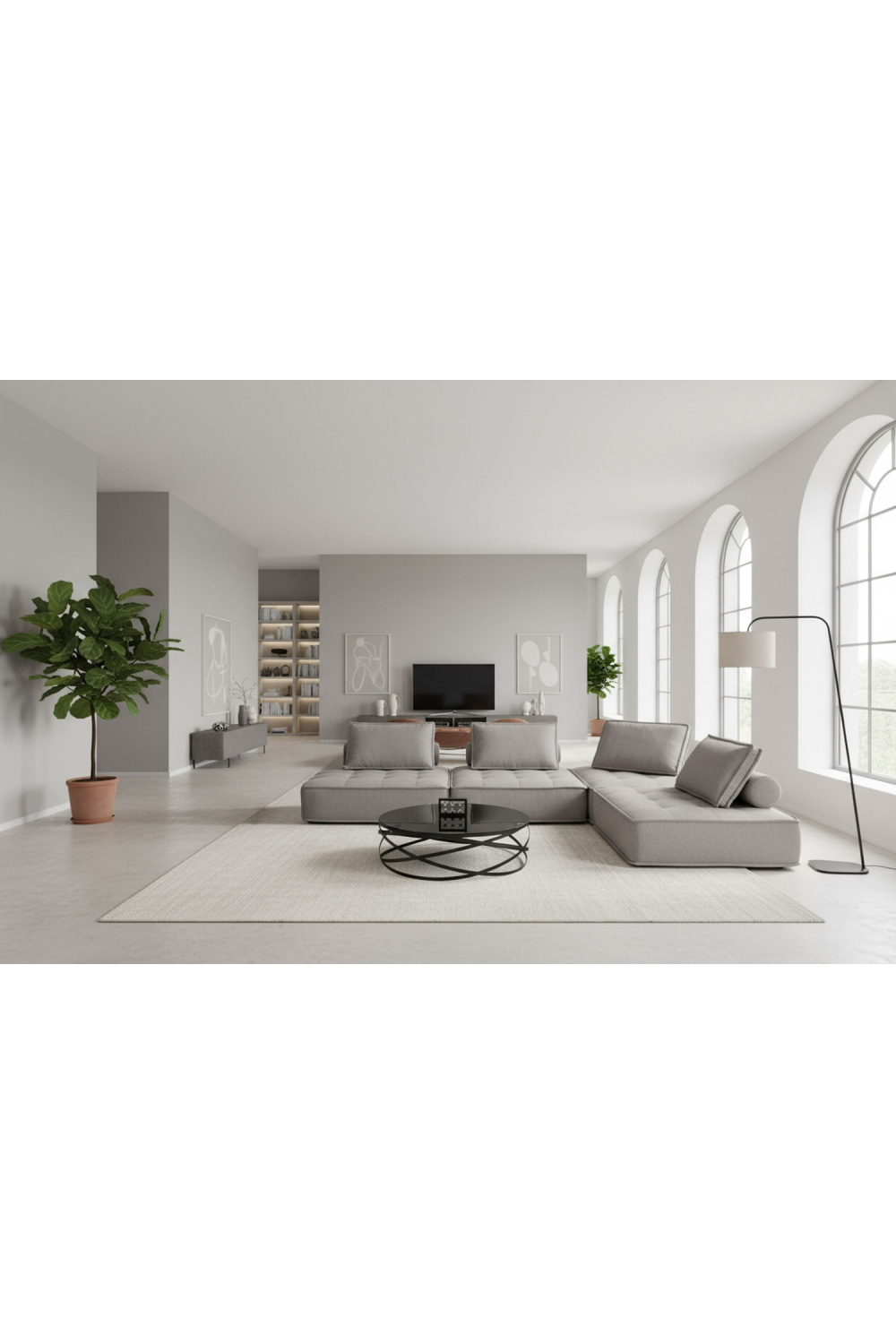 Gray Fabric 4-Piece Sectional Sofa | OROA Modern Nolden | Oroa.com