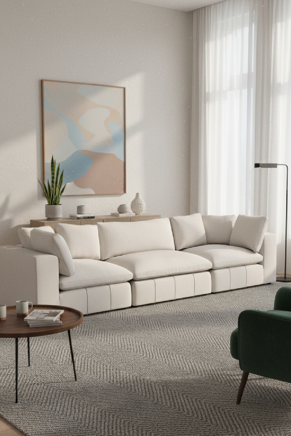 White Modular Sofa – Vicki – angled view