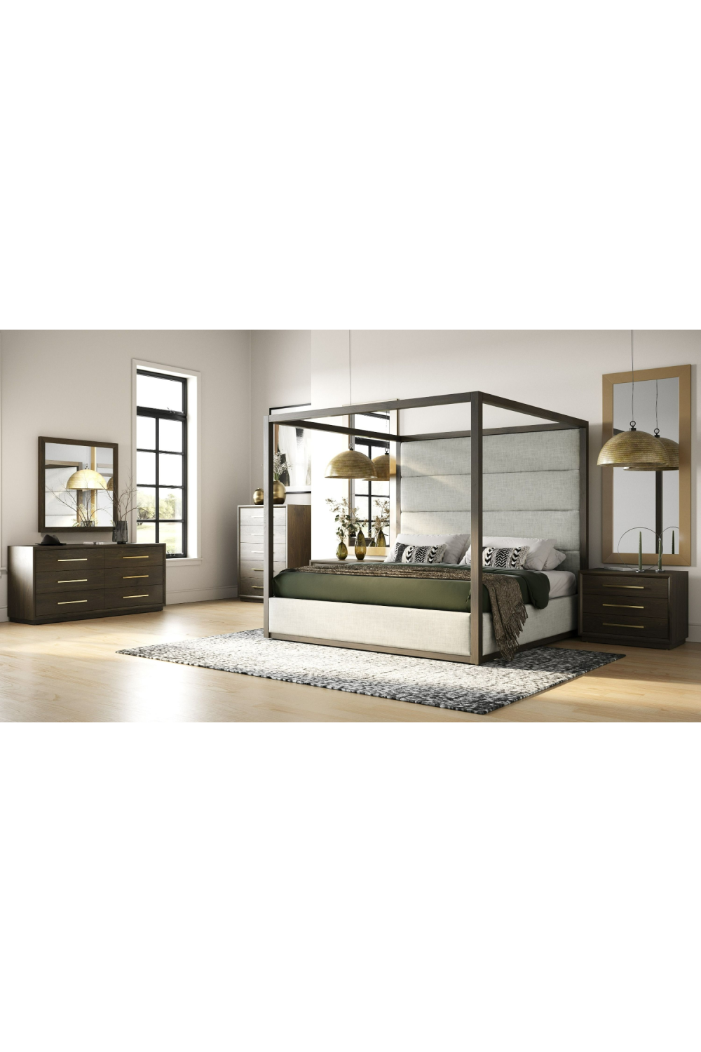 Brown Oak Canopy Bed | OROA Modern Manhattan | Oroa.com