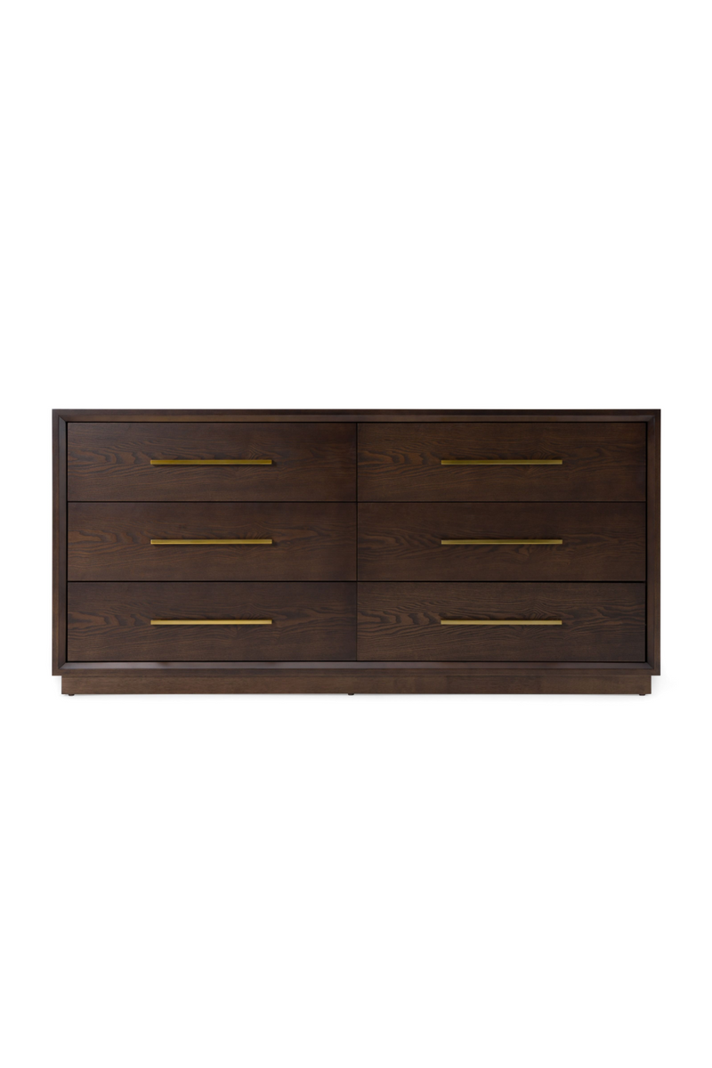 Brown Oak 6-Drawer Dresser | OROA Modern Manhattan