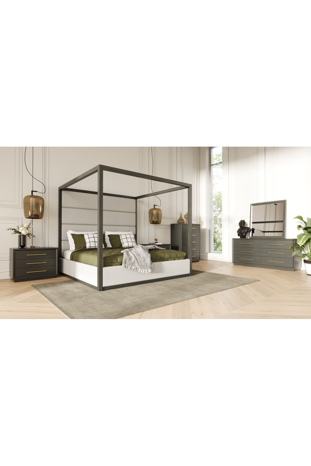 Wash Gray 2-Drawer Nightstand | OROA Modern Manhattan | Oroa.com