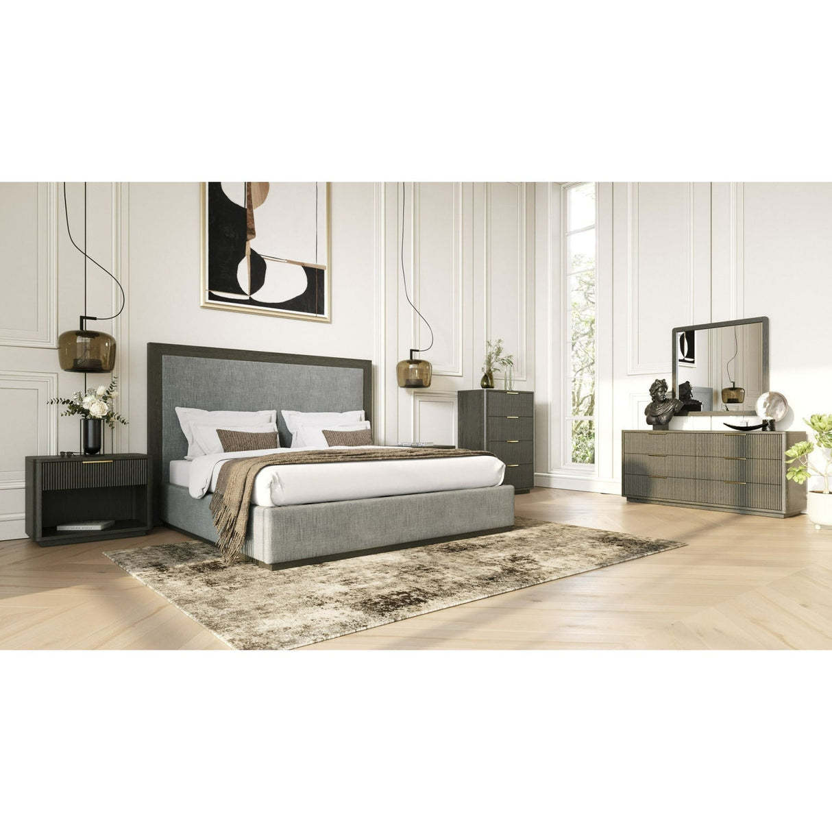 Reeded Wood 4-Drawer Chest | OROA Modern Santa Monica | Oroa.com